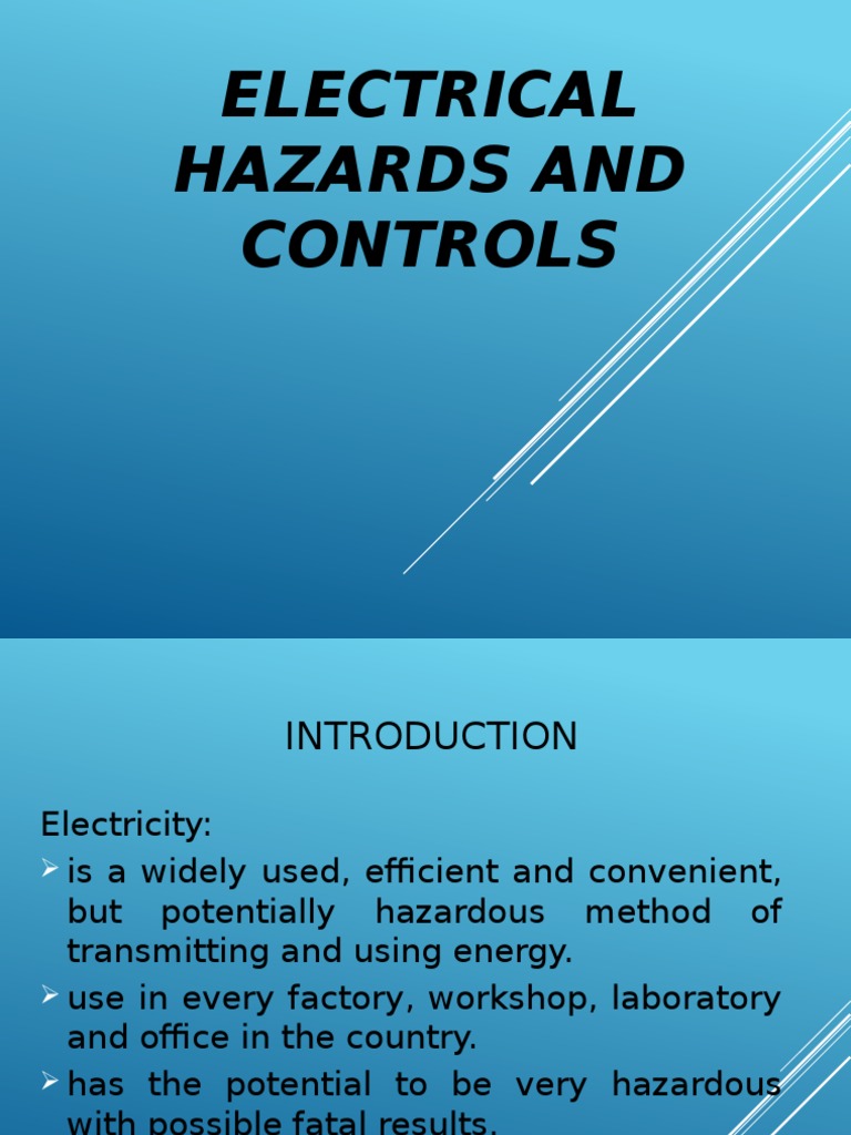 Electrical Hazards and Controls PDF Electrical Resistivity And
