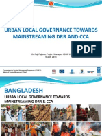 Urban Local Governance Towards Mainstreaming DRR and Cca