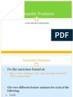 Semantic Features: A Few Review Exercises