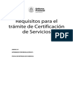 Requisitos Certificacion de Servicios 2012
