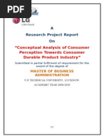 A Research Project Report On: "Conceptual Analysis of Consumer Perception Towards Consumer Durable Product Industry"