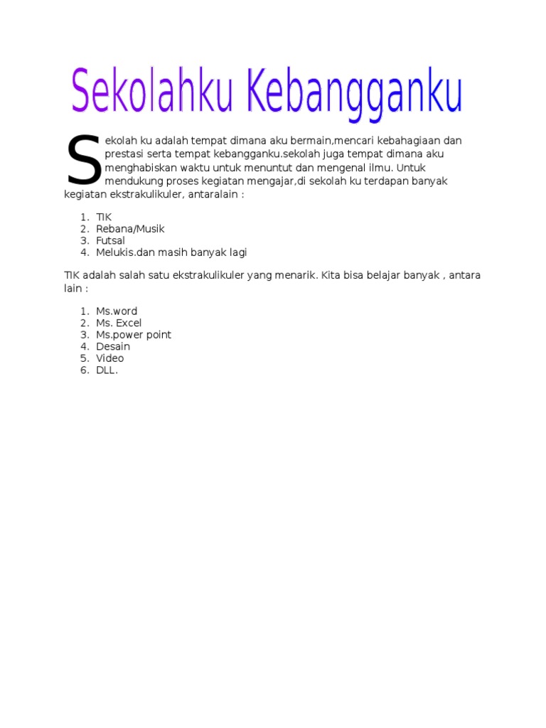 Sekolahku Kebanggaanku