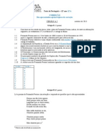 Teste Português 12oA - Choro e Fragmentação