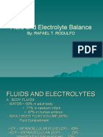 Fluid and Electrolyte Balance: By: Rafael T. Rodulfo