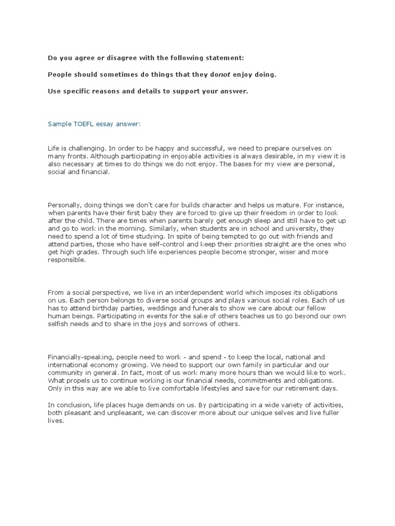 Toefl essay childhood picture