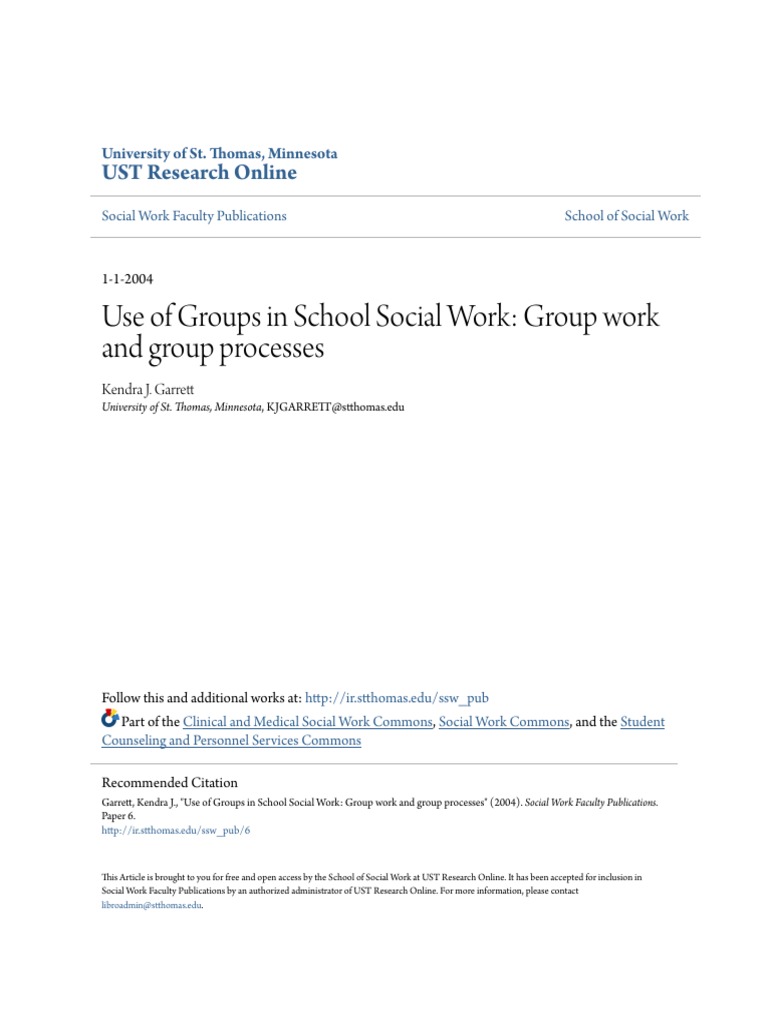 Group Work in School Social Work | PDF | Social Work | Grief