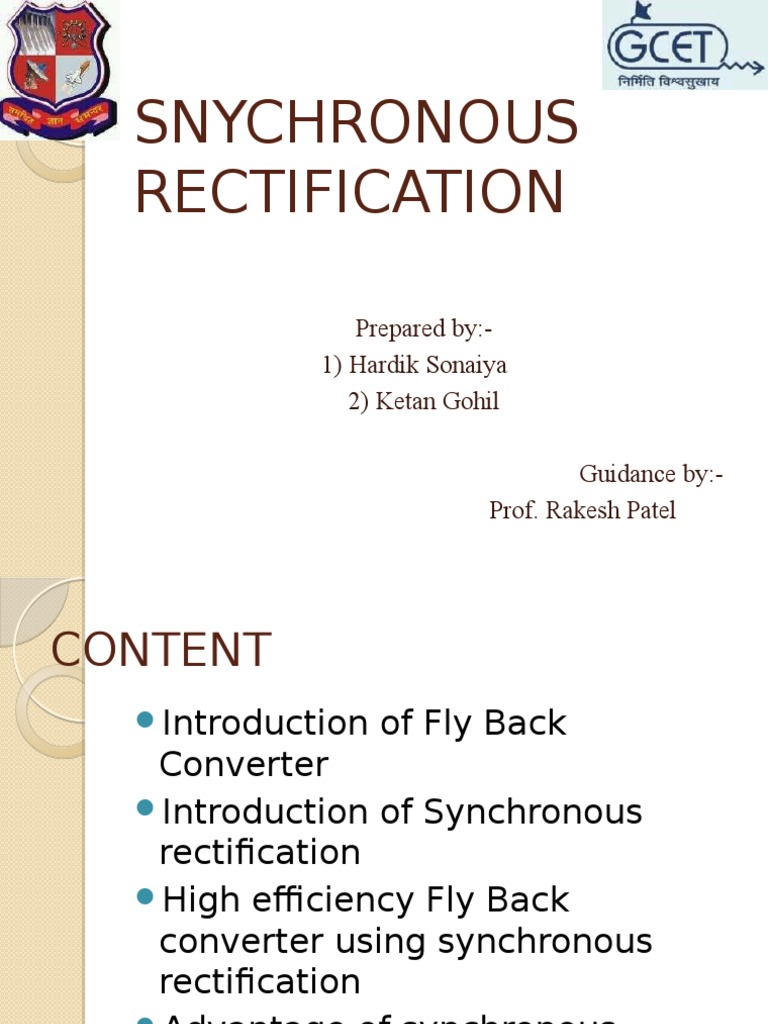 Synchronous Rectification Guide | PDF | Rectifier | Diode