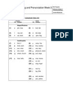 Canadian Consonants and Pronunciation Exercises