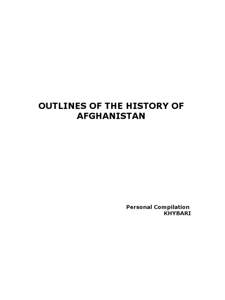 Brief Notes On The History of Afghanistan PDF Afghanistan Neanderthal
