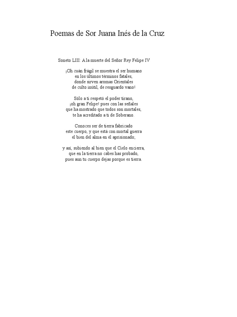 Poemas de Sor Juana Inés de