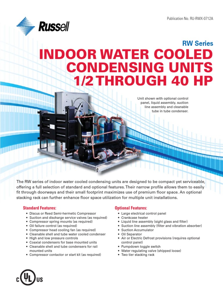 Indoor Water Cooled Condensing Units | PDF | Gas Compressor | Chemical ...