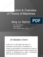 Introduction & Overview of Theory of Machines: Air University Islamabad 08 September 2015