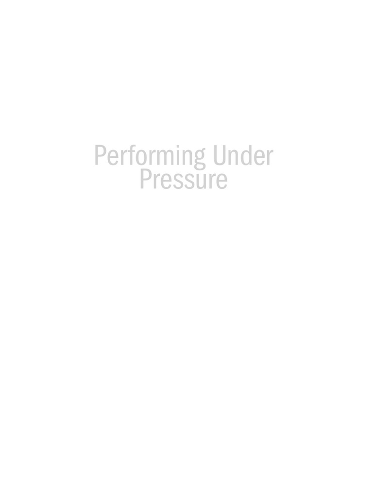 Performing Under Pressure Introduction | PDF | Feeling | Anxiety