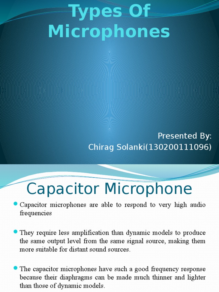 Types of Microphones PDF Microphone Capacitor