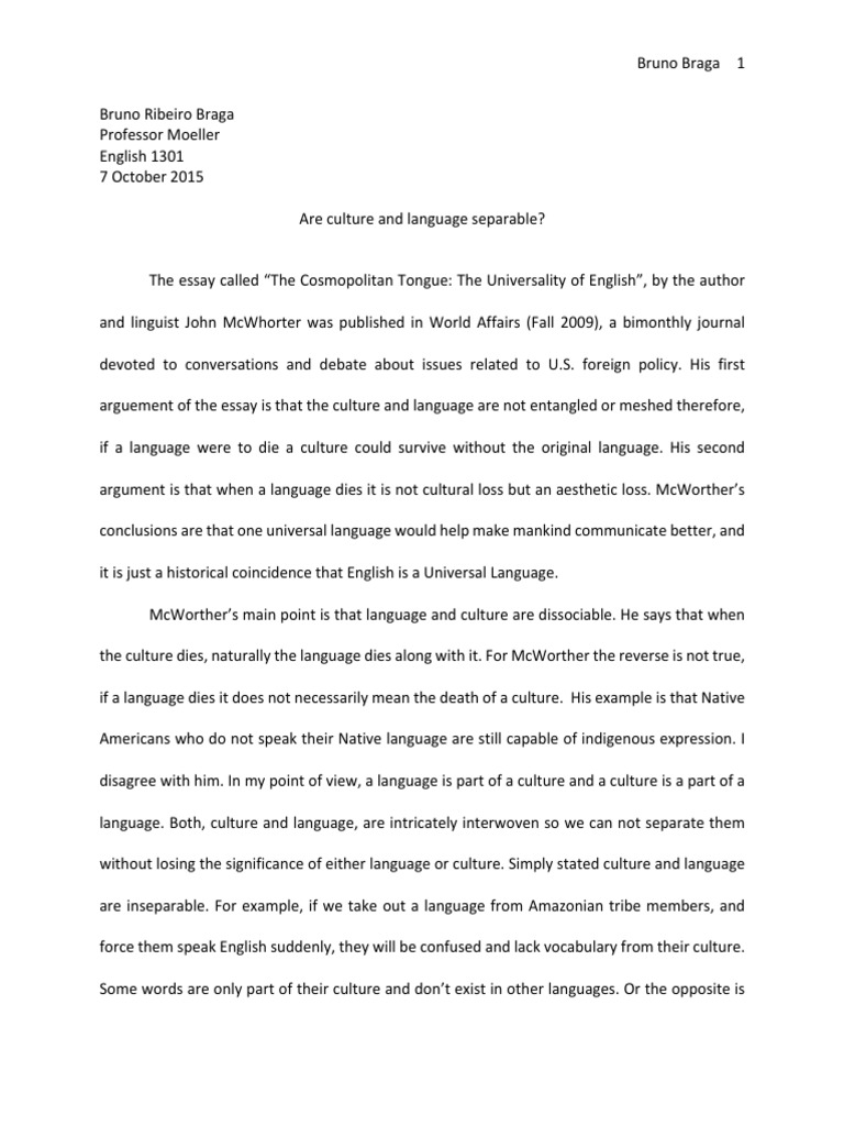 language and culture essay