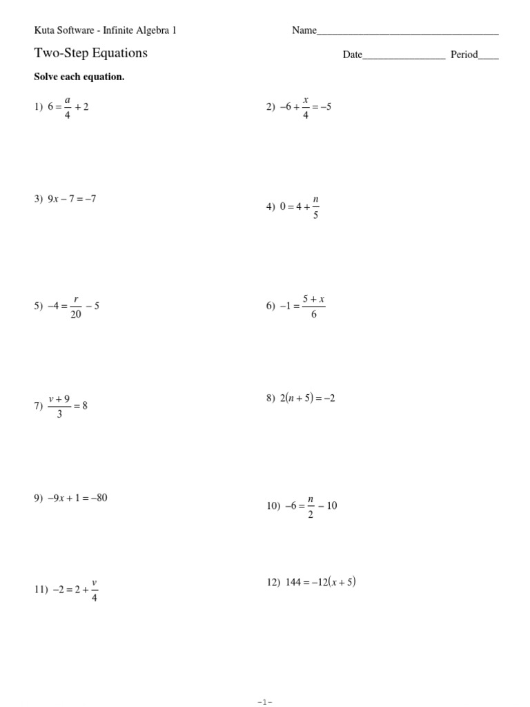 Two-Step Equations 2 | PDF