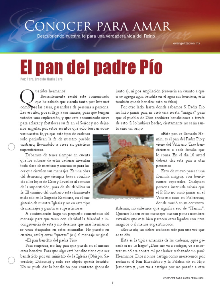 El Pan Del Padre Pio | PDF | Bendición | Fe