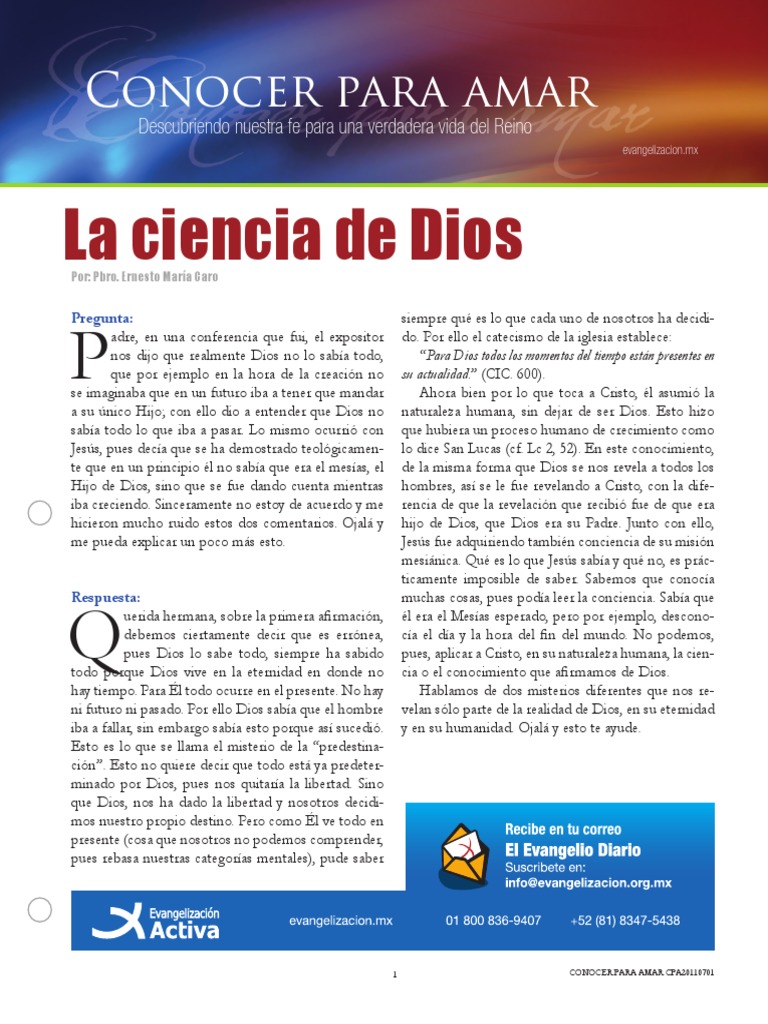 La Ciencia de Dios | PDF | Jesús | Predestinación