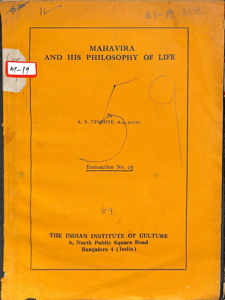 Mahavira and His Philosophy of Life - A.N. Upadhye | PDF