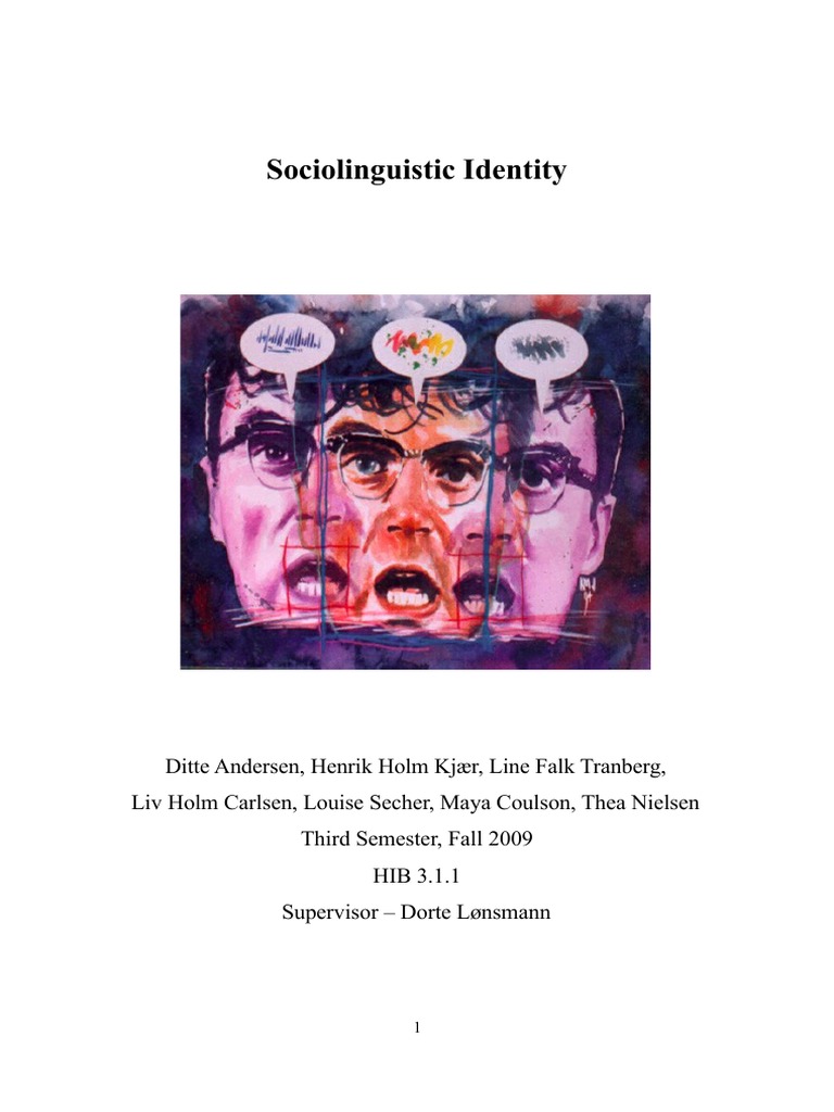 Language and Identity in Sociolinguistics | PDF | Focus Group | Social ...