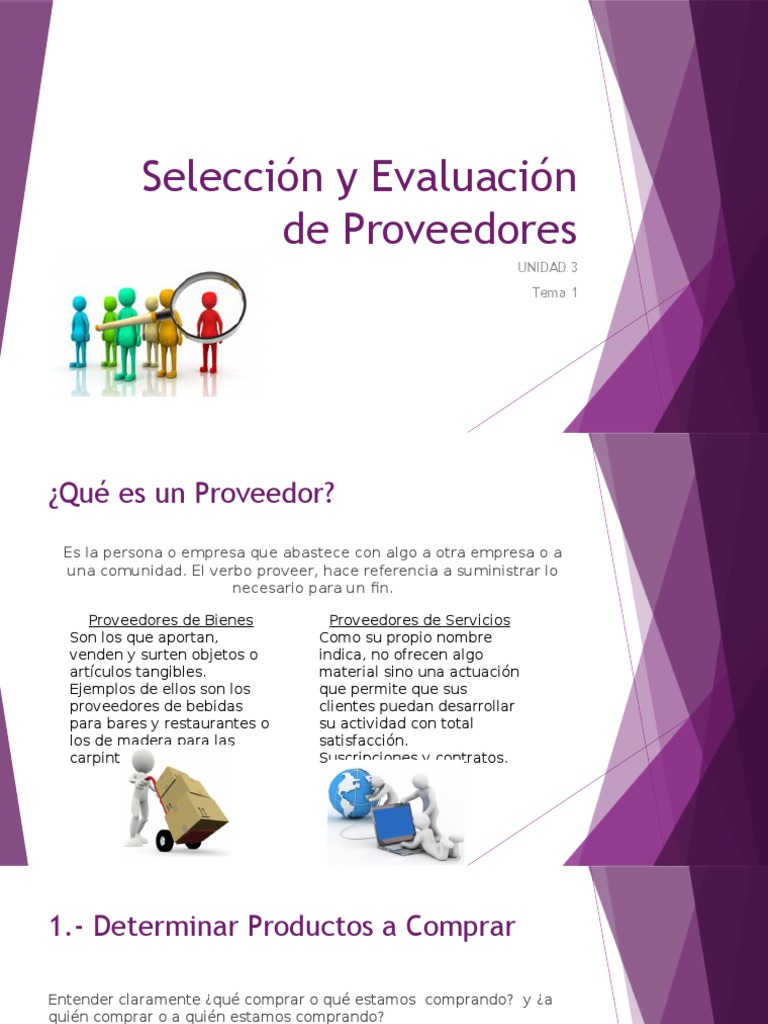 Selección y Evaluación de Proveedores
