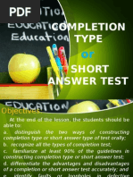 3   completion type of test felisilda