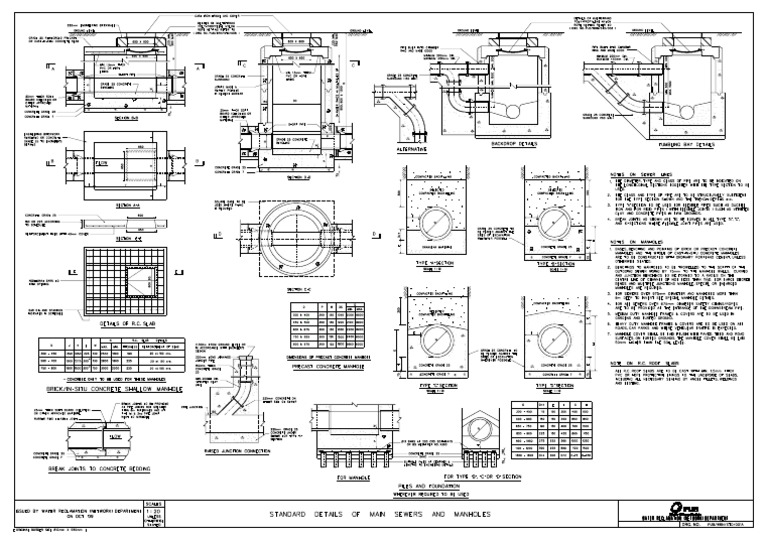 Manhole Cover and Slab Reinforcement Details | PDF | Sanitary Sewer ...
