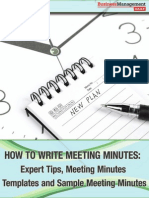 How to Write Meeting Minutes