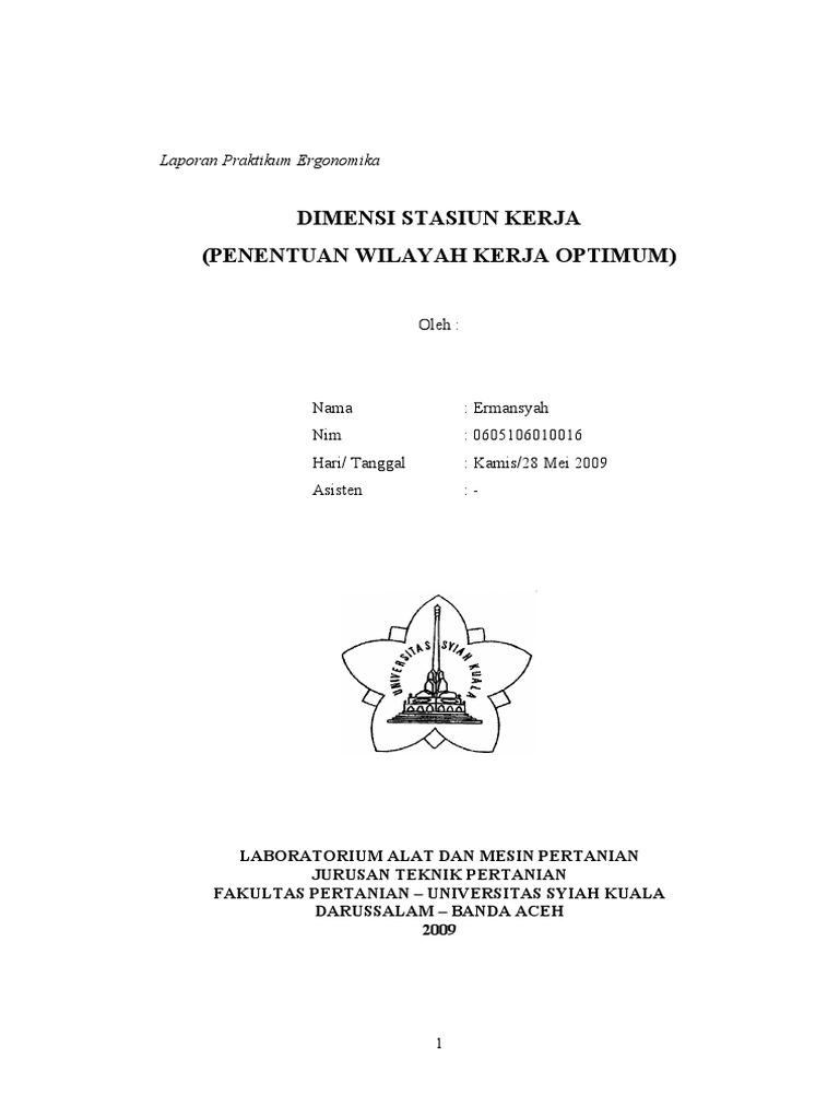 DIMENSI STASIUN KERJA DIMENSI STASIUN KERJA
