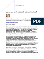 Peschard Jaqueline, Crisis Del INE y Sus Beneficiarios, 2 Marzo 2015