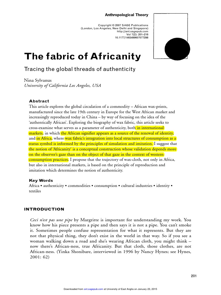 The Fabric of Africanity | PDF | Consumerism | Market (Economics)