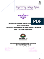 Marketing Report On Sahara India Financial Corporation