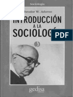 Adorno Introduccion A La Sociologia