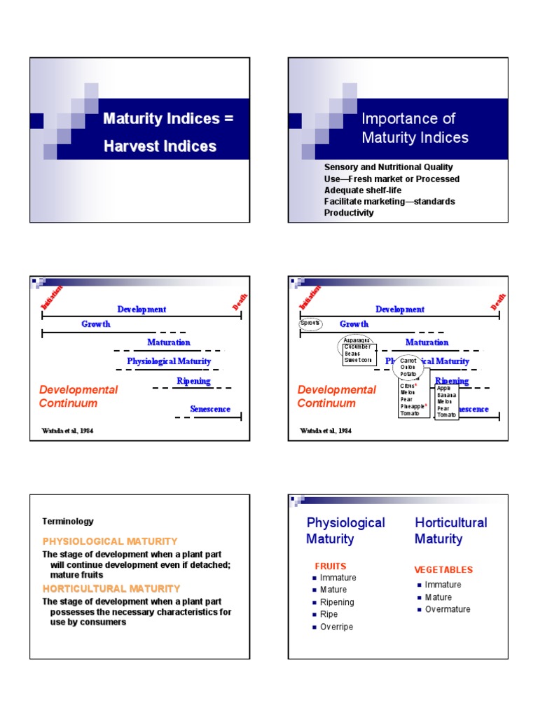 Maturity and Harvest Indices Tomato Fruit