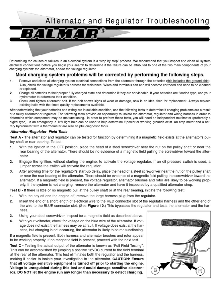 Alternator Regulator Troubleshooting | PDF | Troubleshooting | Voltage