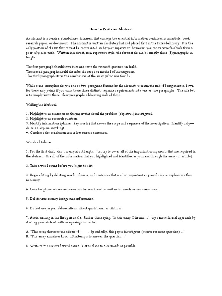 How To Write An Abstract | PDF