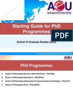Starting Guide For PHD May 2015