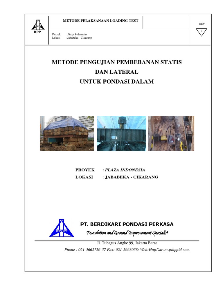 Loading Test Metode-Saka Pile | PDF
