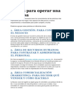 7 Áreas para Operar Una Empresa