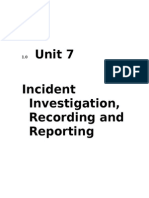 UNit 7 Incident Investigation 