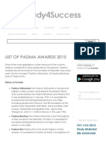 Padma Awards 2015 Complete List