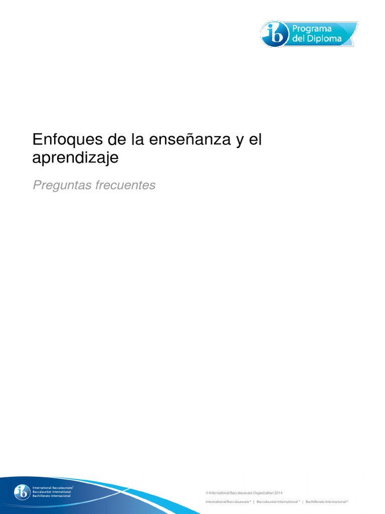 Enfoques de La Enseñanza y El Aprendizaje - Preguntas Frecuentes | PDF ...