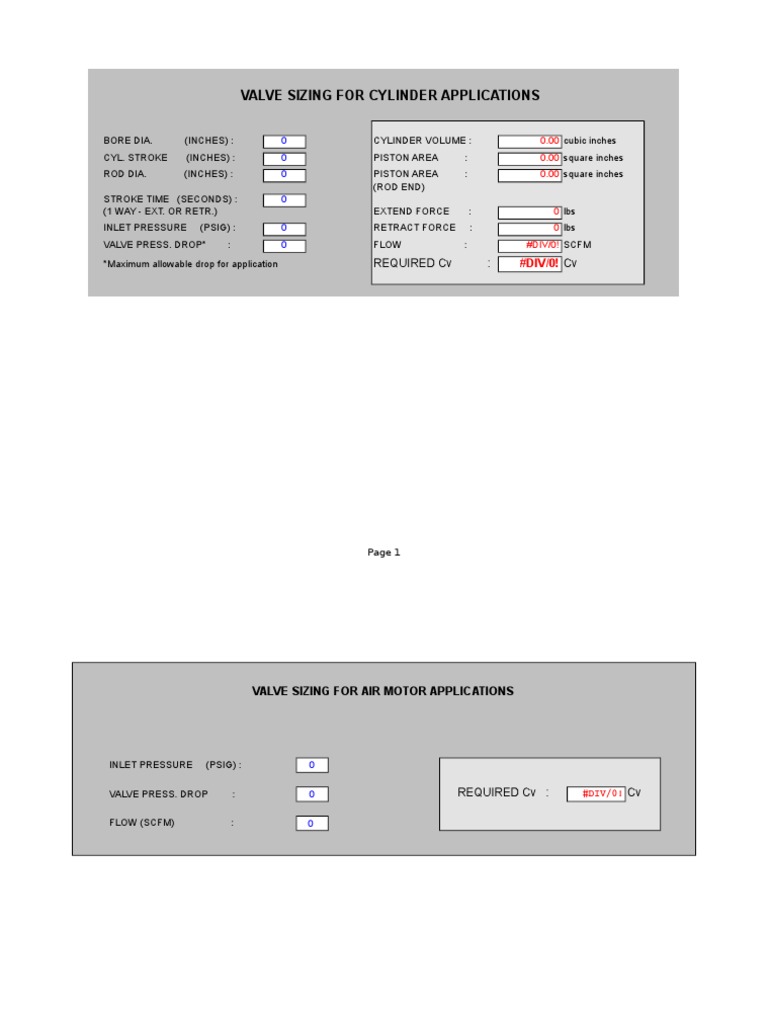 CV CFM SCFM Calculation SMC PDF