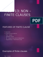Week 13: Non - Finite Clauses