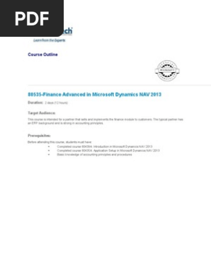 80535-Finance Advanced in Microsoft Dynamics NAV 2013