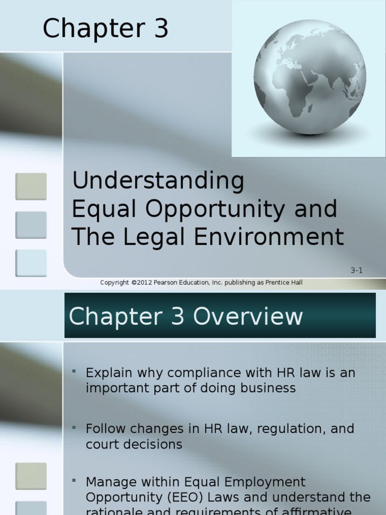 Understanding Equal Opportunity And The Legal Environment Pdf Equal