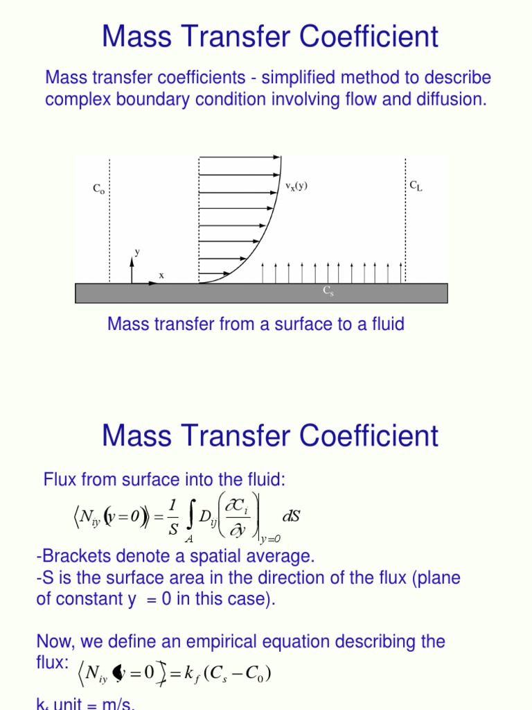 Mass Transfer Coefficient | PDF | Boundary Layer | Fluid Dynamics