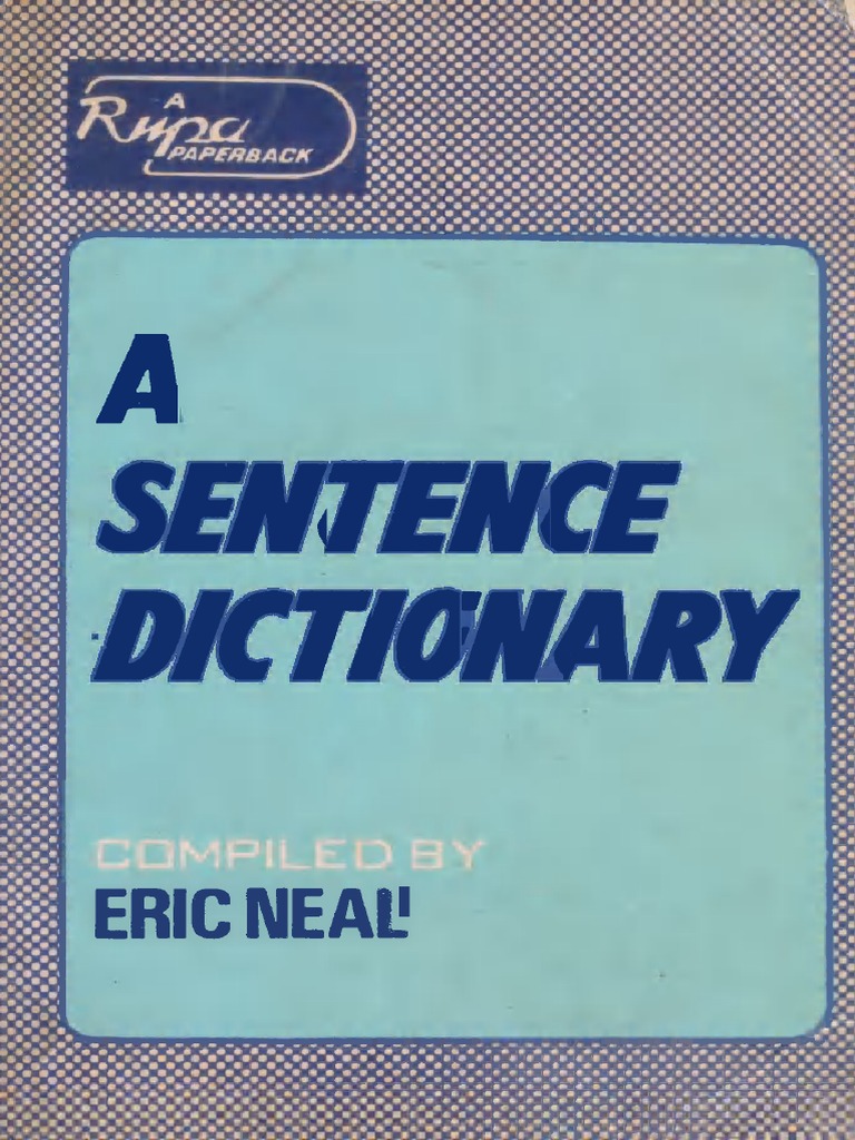 A Sentence Dictionary PDF Dictionary Word