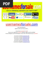 Download User Names for Sale Usernames for Sale - Do You Have a User Name for Sale - Buy and Sell Username Accounts Here - Might Be Woth a Fortune by StevenParkinson SN28625743 doc pdf
