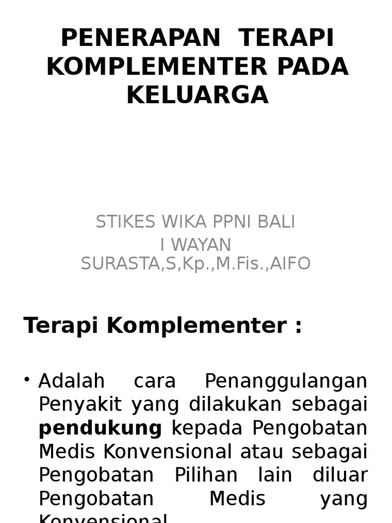 Terapi Komplementer | PDF